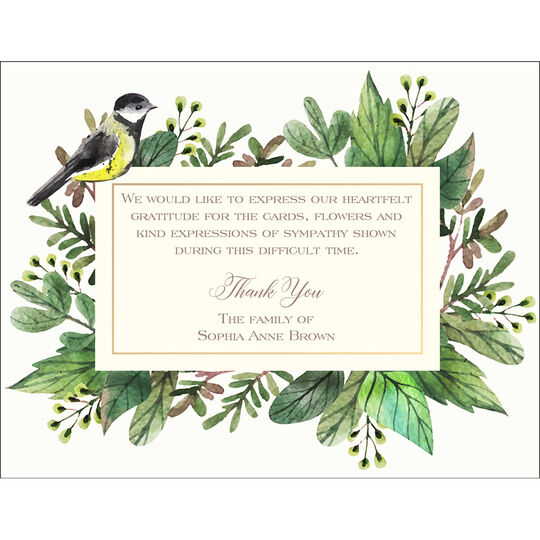 Yellow Canary Flat Sympathy Cards